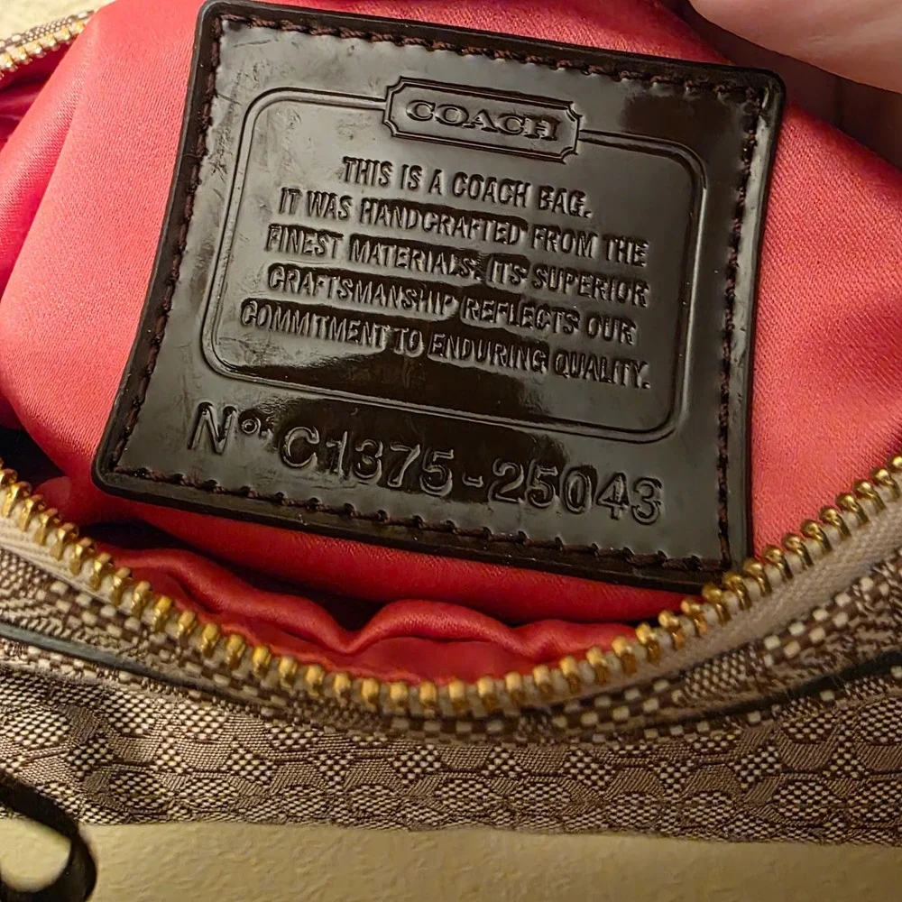Y2K Coach Poppy Signature Oxford Flight Bag Brown Monogram Crossbody 25043